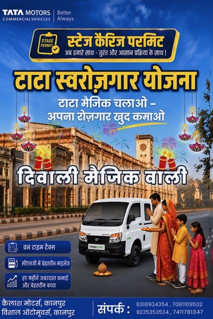 Tata Magic Diwali festive poster for a Kanpur dealer